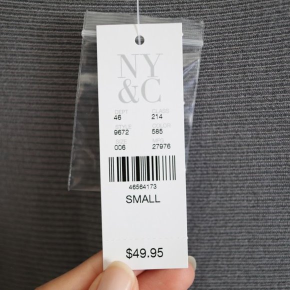 NY&C Cold Shoulder Button Sleeve Ribbed Sweater NWT - Gray, Size S - Picture 15 of 16